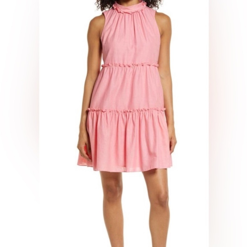 NWT Vince Camuto tiered linen blend dress 14